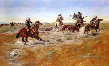 アメリカインディアン Painting - ジュディス盆地総まとめ 1889年 チャールズ・マリオン・ラッセル アメリカ・インディアン